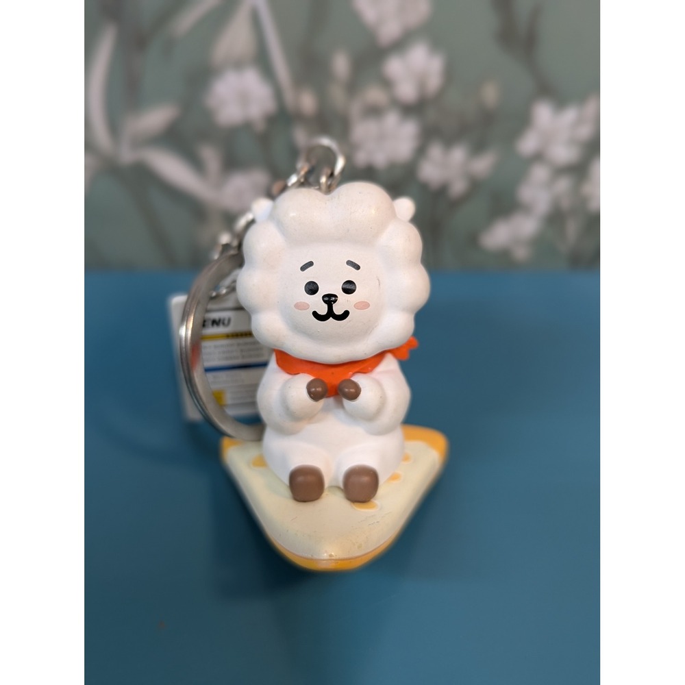 BT21 RJ Alpaca Cheese Slice Keychain Line Friends K-Pop Bag Charm White‎ Yellow